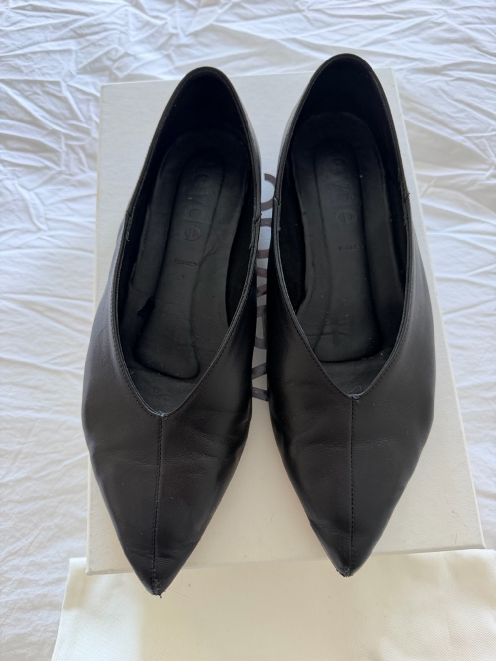 Aeyde Moa Leather Pointed Toe Flats